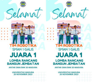 Tim Robotika SMAN 1 Galis Pamekasan Raih Juara 1 dalam Lomba Rancang Bangun Jembatan
