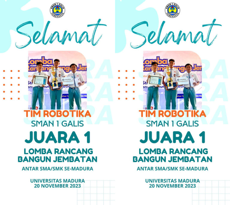Read more about the article Tim Robotika SMAN 1 Galis Pamekasan Raih Juara 1 dalam Lomba Rancang Bangun Jembatan