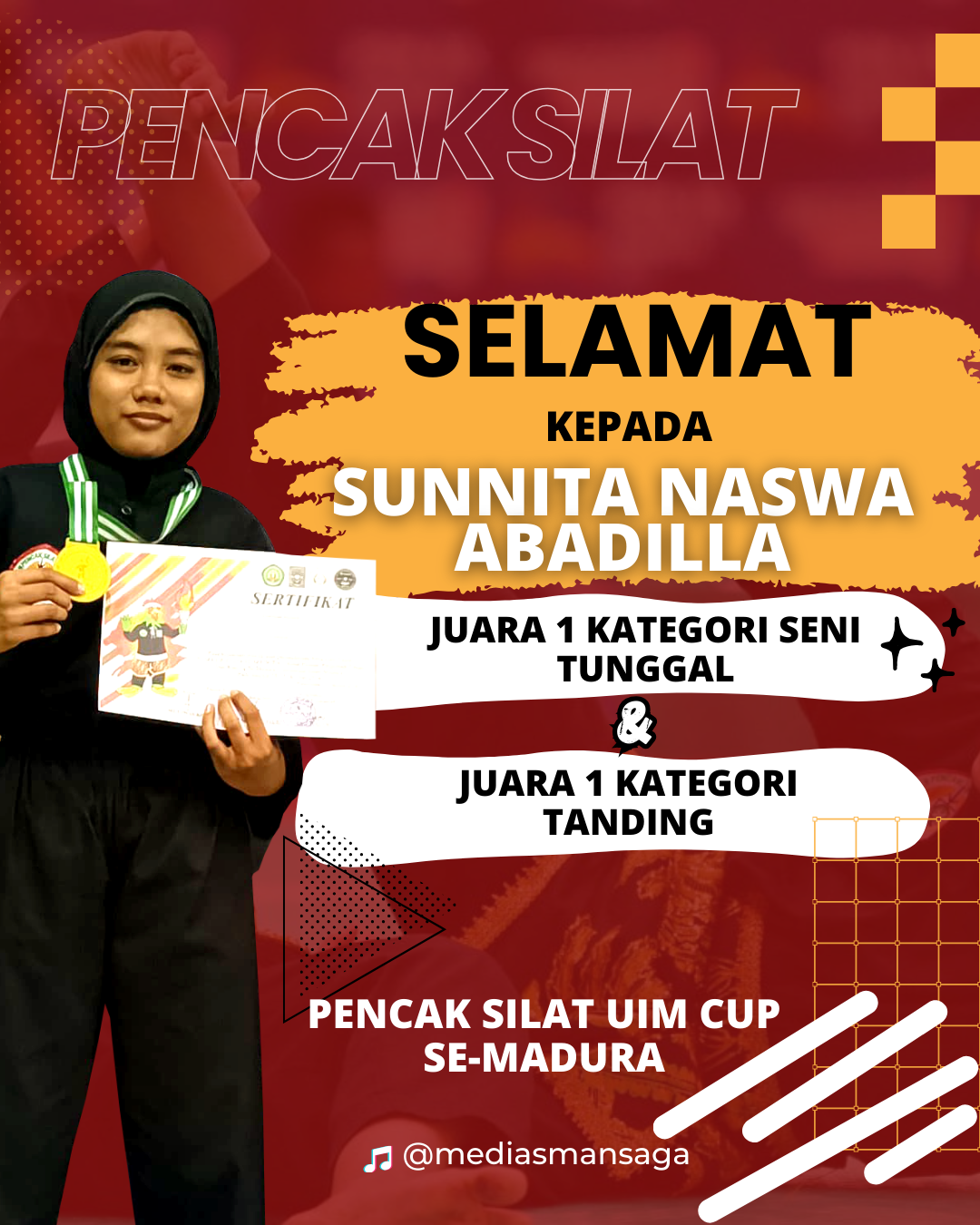 Read more about the article Siswi SMAN 1 Galis Raih Juara 1 dalam Dua Kategori di Kejuaraan Pencak Silat UIM CUP Se-Madura